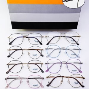 Four stylish glasses in a row.