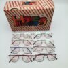 Colorful glasses in decorative box