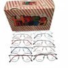 Various stylish eyeglasses in box