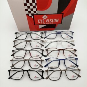 Various stylish eyeglasses displayed neatly with tr-90 frame, spring hinges