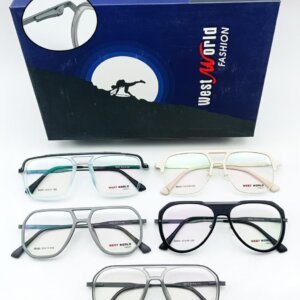 Various stylish eyeglasses displayed neatly with frame, spring hinges